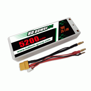 HD 5200mAh 70C 2S 7.4V Жесткий корпус LiPO аккумулятор